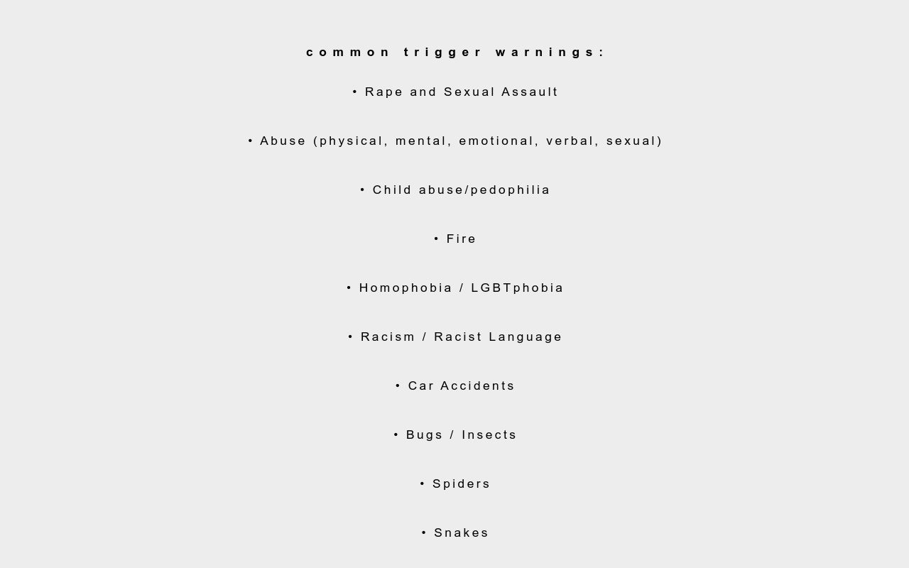 Common trigger warnings